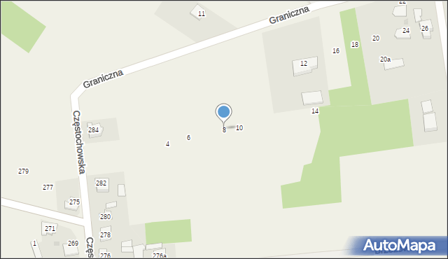 Czarny Las, Graniczna, 8, mapa Czarny Las