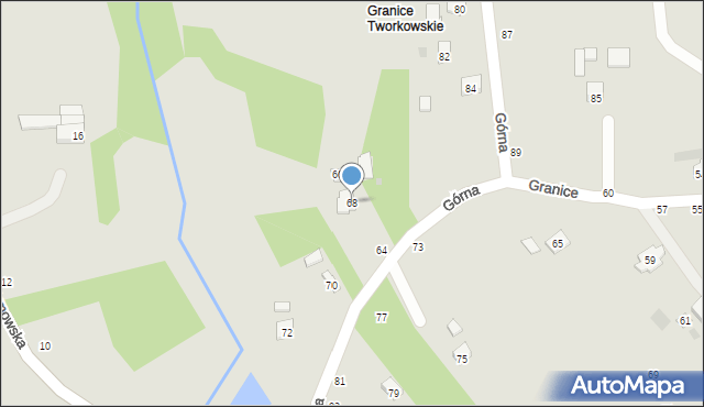 Czchów, Granice, 68, mapa Czchów
