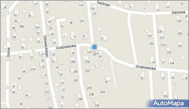 Czechowice-Dziedzice, Grabowicka, 22, mapa Czechowic-Dziedzic
