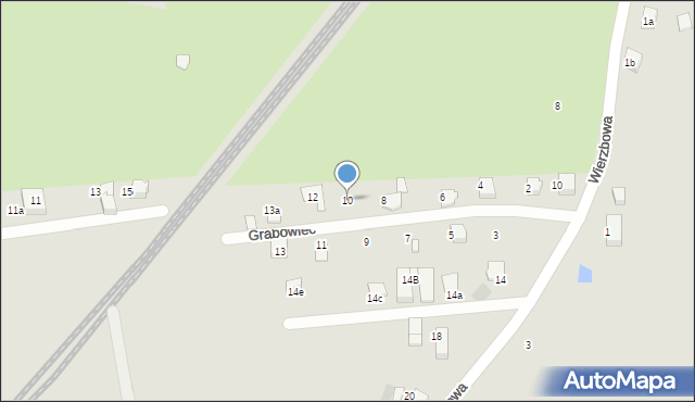 Czechowice-Dziedzice, Grabowiec, 10, mapa Czechowic-Dziedzic