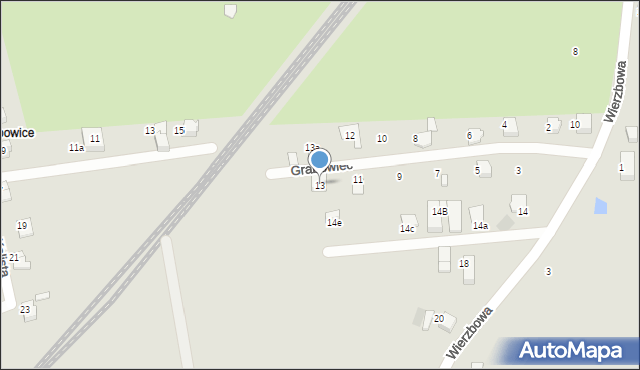 Czechowice-Dziedzice, Grabowiec, 13, mapa Czechowic-Dziedzic