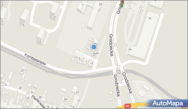 Czeladź, Grodziecka, 23, mapa Czeladź