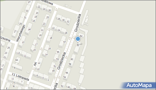 Czeladź, Grodziecka, 62, mapa Czeladź