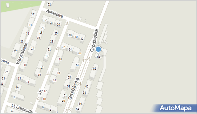 Czeladź, Grodziecka, 64, mapa Czeladź