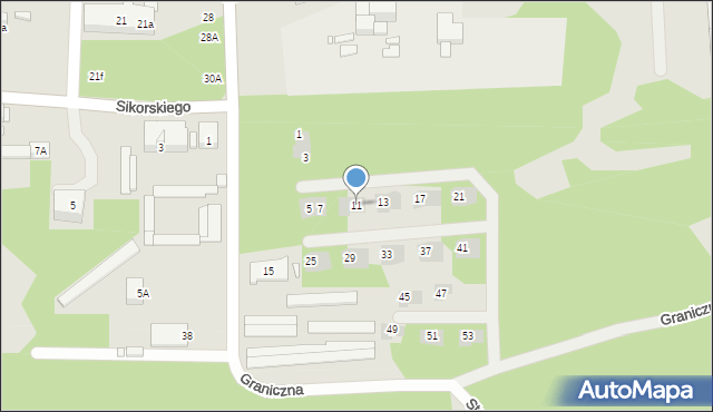 Czeladź, Graniczna, 11, mapa Czeladź