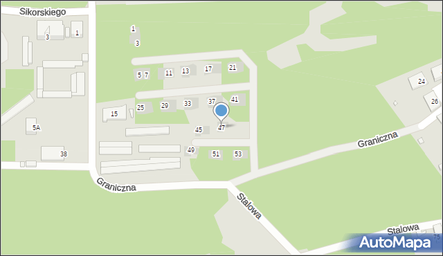Czeladź, Graniczna, 47, mapa Czeladź