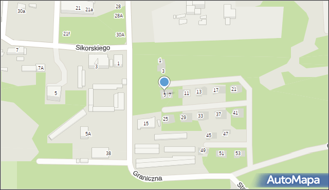 Czeladź, Graniczna, 5, mapa Czeladź