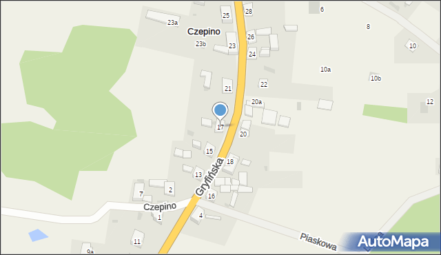 Czepino, Gryfińska, 17, mapa Czepino
