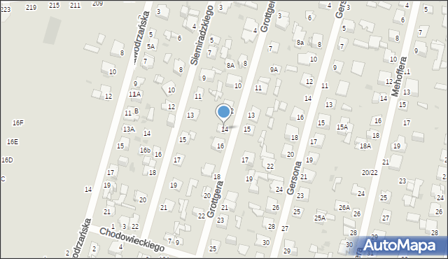 Częstochowa, Grottgera Artura, 14, mapa Częstochowy