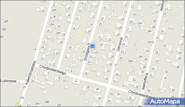 Częstochowa, Grottgera Artura, 21A, mapa Częstochowy