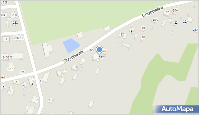 Częstochowa, Grzybowska, 10A, mapa Częstochowy