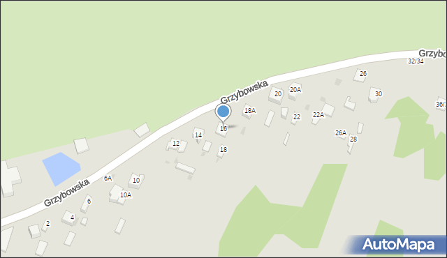 Częstochowa, Grzybowska, 16, mapa Częstochowy