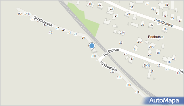 Częstochowa, Grzybowska, 98, mapa Częstochowy