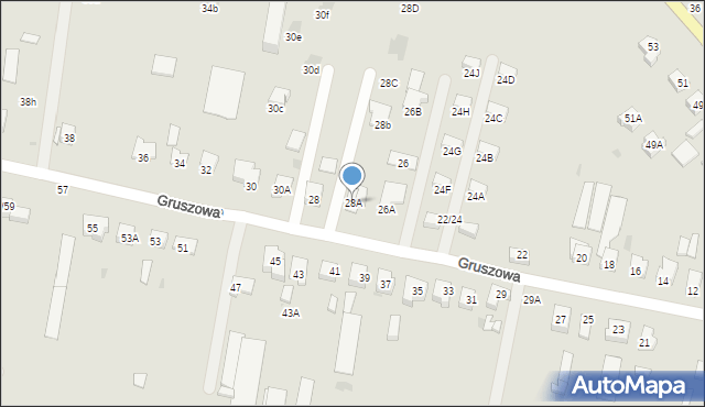 Częstochowa, Gruszowa, 28A, mapa Częstochowy