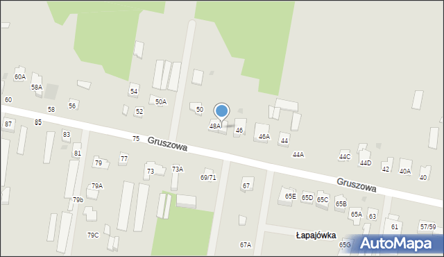 Częstochowa, Gruszowa, 48B, mapa Częstochowy