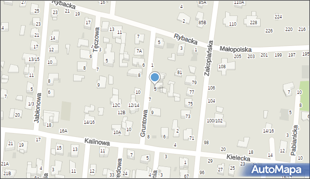 Częstochowa, Gruntowa, 5, mapa Częstochowy