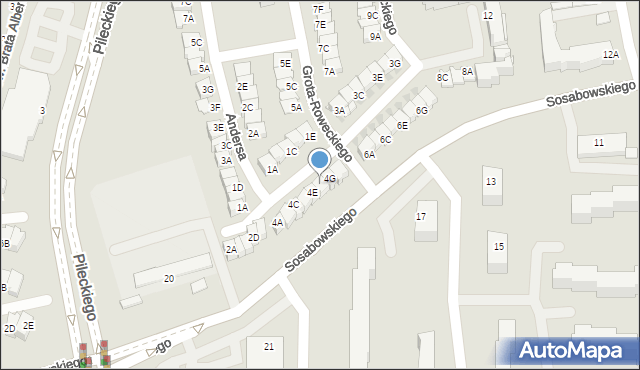 Częstochowa, Grota-Roweckiego Stefana, gen., 4F, mapa Częstochowy