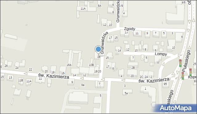 Częstochowa, Grunwaldzka, 18, mapa Częstochowy