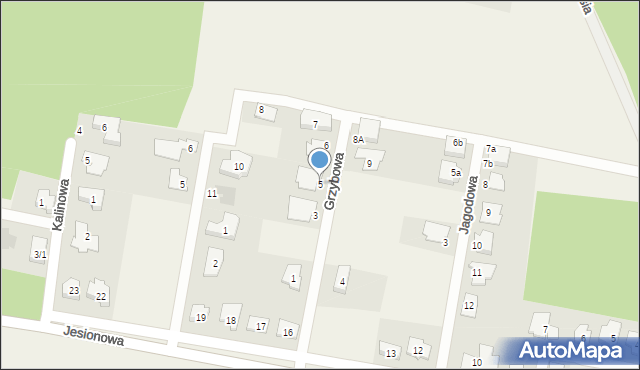 Dąbcze, Grzybowa, 5, mapa Dąbcze