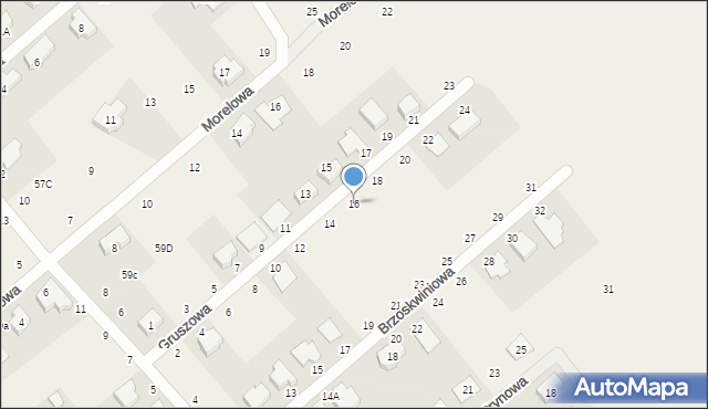 Dąbrowa, Gruszowa, 16, mapa Dąbrowa