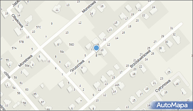 Dąbrowa, Gruszowa, 8, mapa Dąbrowa