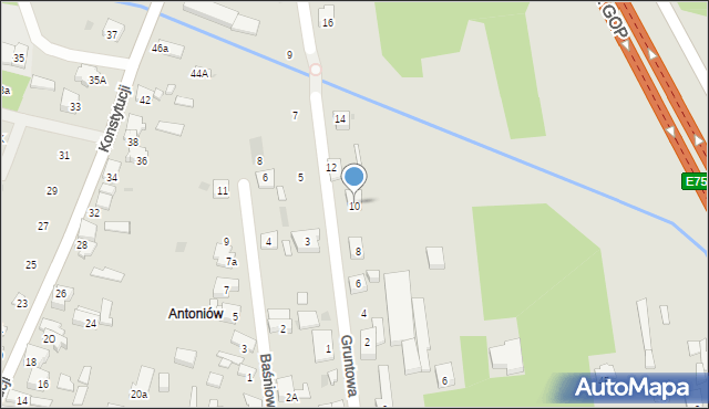 Dąbrowa Górnicza, Gruntowa, 10, mapa Dąbrowa Górnicza