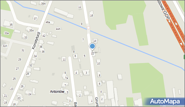 Dąbrowa Górnicza, Gruntowa, 12, mapa Dąbrowa Górnicza