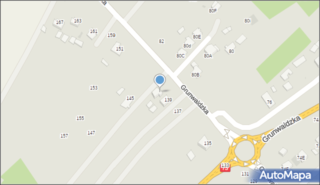 Dąbrowa Tarnowska, Grunwaldzka, 141, mapa Dąbrowa Tarnowska