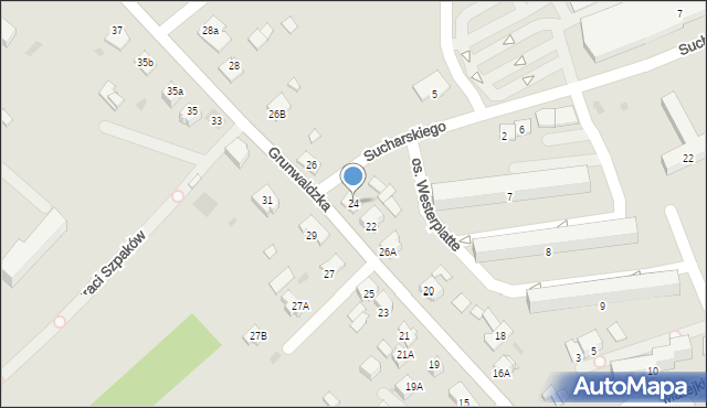 Dąbrowa Tarnowska, Grunwaldzka, 24, mapa Dąbrowa Tarnowska