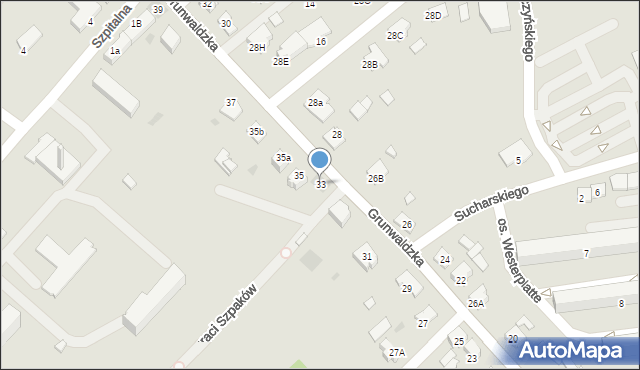 Dąbrowa Tarnowska, Grunwaldzka, 33, mapa Dąbrowa Tarnowska