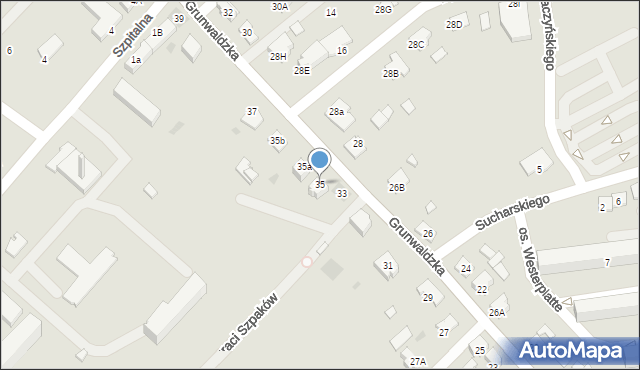 Dąbrowa Tarnowska, Grunwaldzka, 35, mapa Dąbrowa Tarnowska