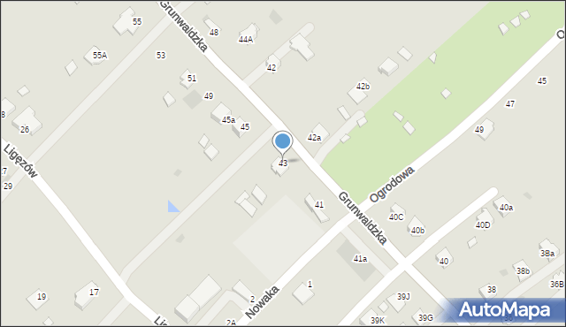 Dąbrowa Tarnowska, Grunwaldzka, 43, mapa Dąbrowa Tarnowska