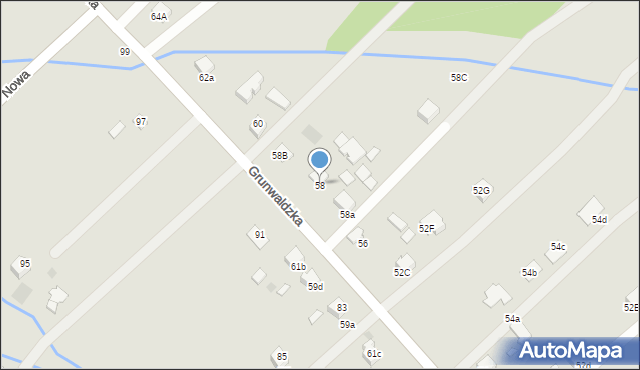 Dąbrowa Tarnowska, Grunwaldzka, 58, mapa Dąbrowa Tarnowska