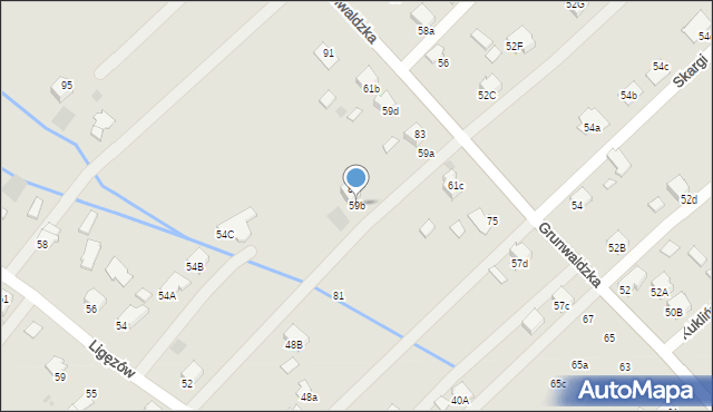 Dąbrowa Tarnowska, Grunwaldzka, 59b, mapa Dąbrowa Tarnowska