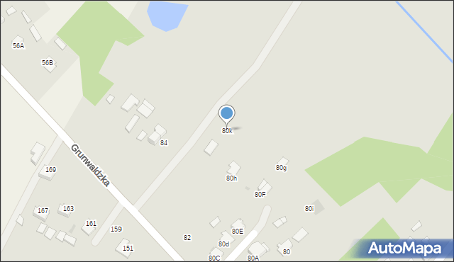 Dąbrowa Tarnowska, Grunwaldzka, 80k, mapa Dąbrowa Tarnowska