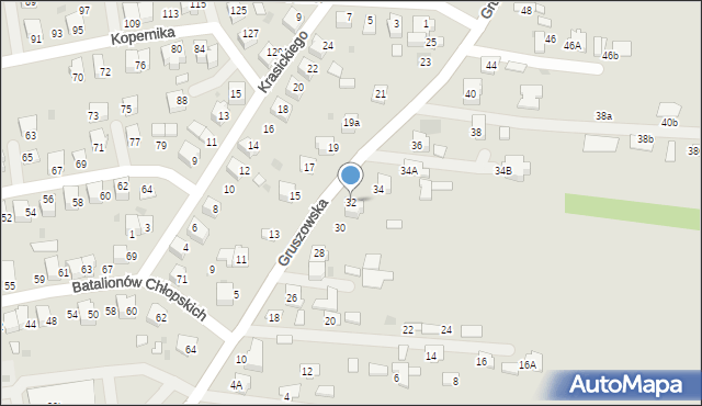 Dąbrowa Tarnowska, Gruszowska, 32, mapa Dąbrowa Tarnowska