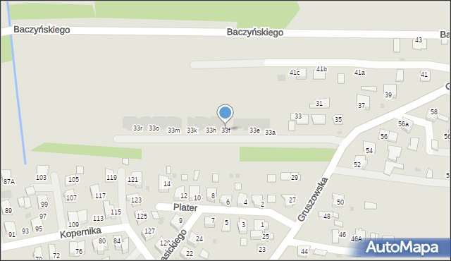 Dąbrowa Tarnowska, Gruszowska, 33f, mapa Dąbrowa Tarnowska