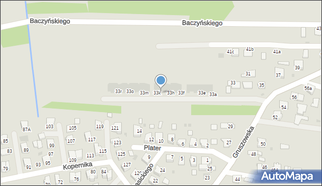 Dąbrowa Tarnowska, Gruszowska, 33j, mapa Dąbrowa Tarnowska