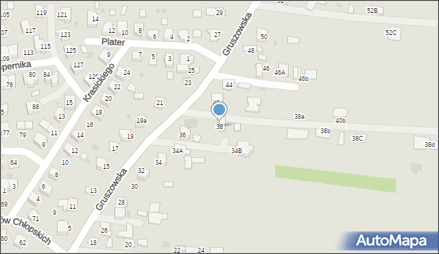 Dąbrowa Tarnowska, Gruszowska, 38, mapa Dąbrowa Tarnowska