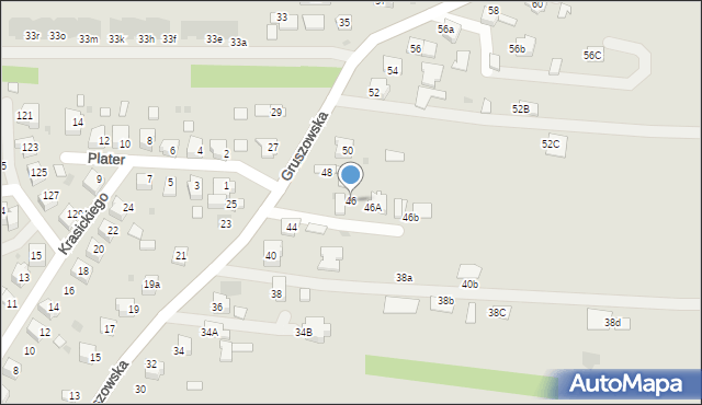 Dąbrowa Tarnowska, Gruszowska, 46, mapa Dąbrowa Tarnowska