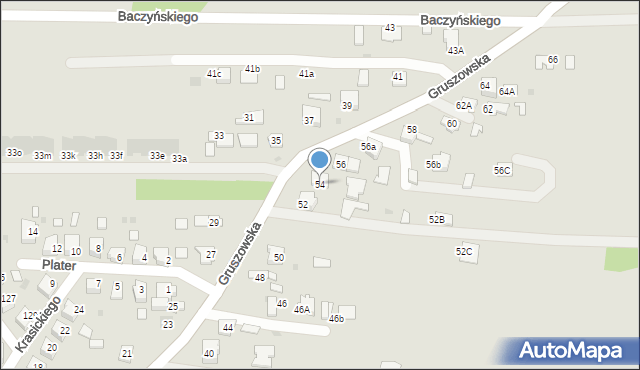 Dąbrowa Tarnowska, Gruszowska, 54, mapa Dąbrowa Tarnowska