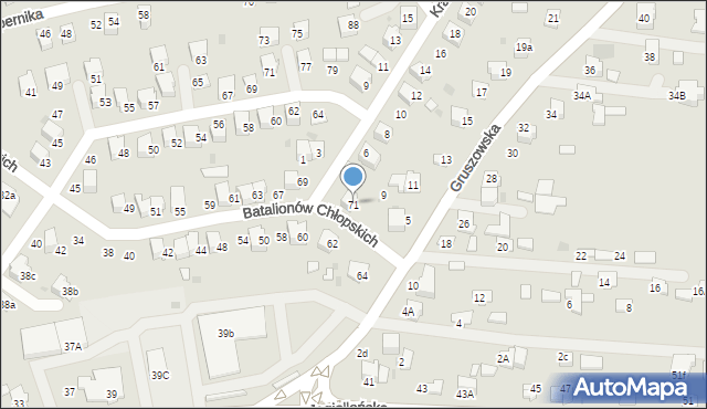 Dąbrowa Tarnowska, Gruszowska, 7, mapa Dąbrowa Tarnowska