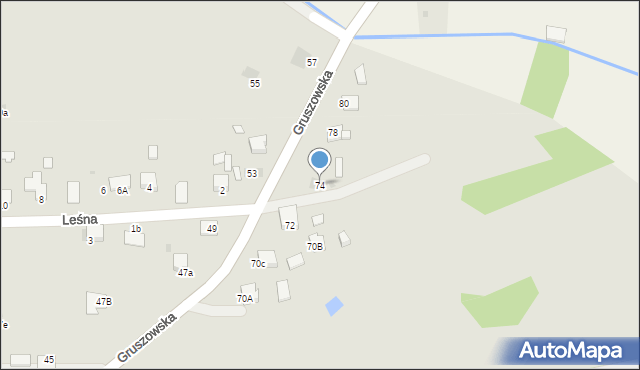 Dąbrowa Tarnowska, Gruszowska, 74, mapa Dąbrowa Tarnowska