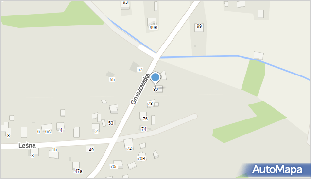 Dąbrowa Tarnowska, Gruszowska, 80, mapa Dąbrowa Tarnowska