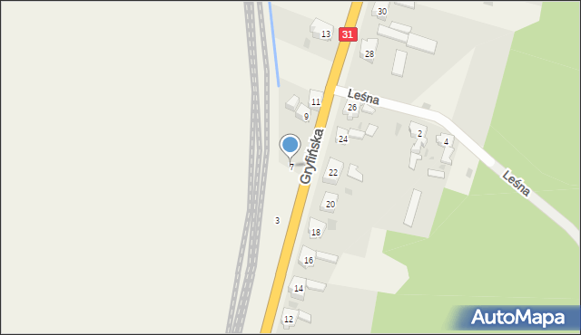 Daleszewo, Gryfińska, 7, mapa Daleszewo