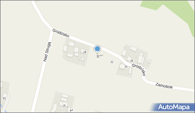 Damice, Grodzisko, 30, mapa Damice