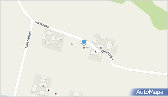 Damice, Grodzisko, 32, mapa Damice