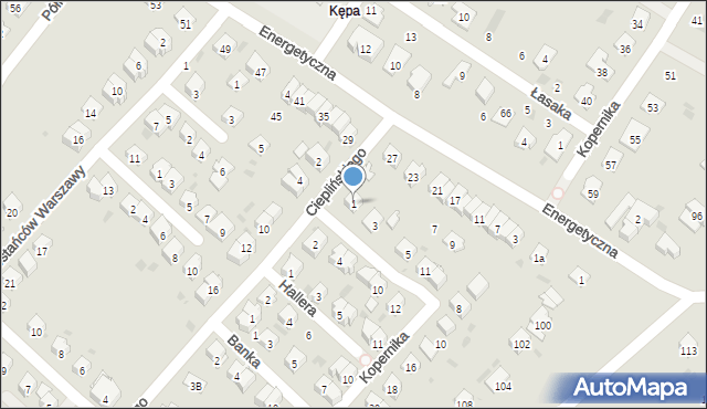 Dębica, Grota-Roweckiego Stefana, gen., 1, mapa Dębicy