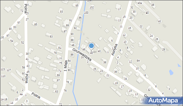 Dęblin, Grunwaldzka, 42, mapa Dęblin