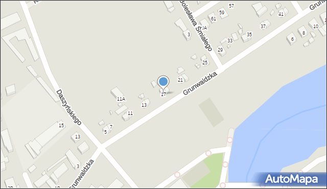 Dębno, Grunwaldzka, 17, mapa Dębno